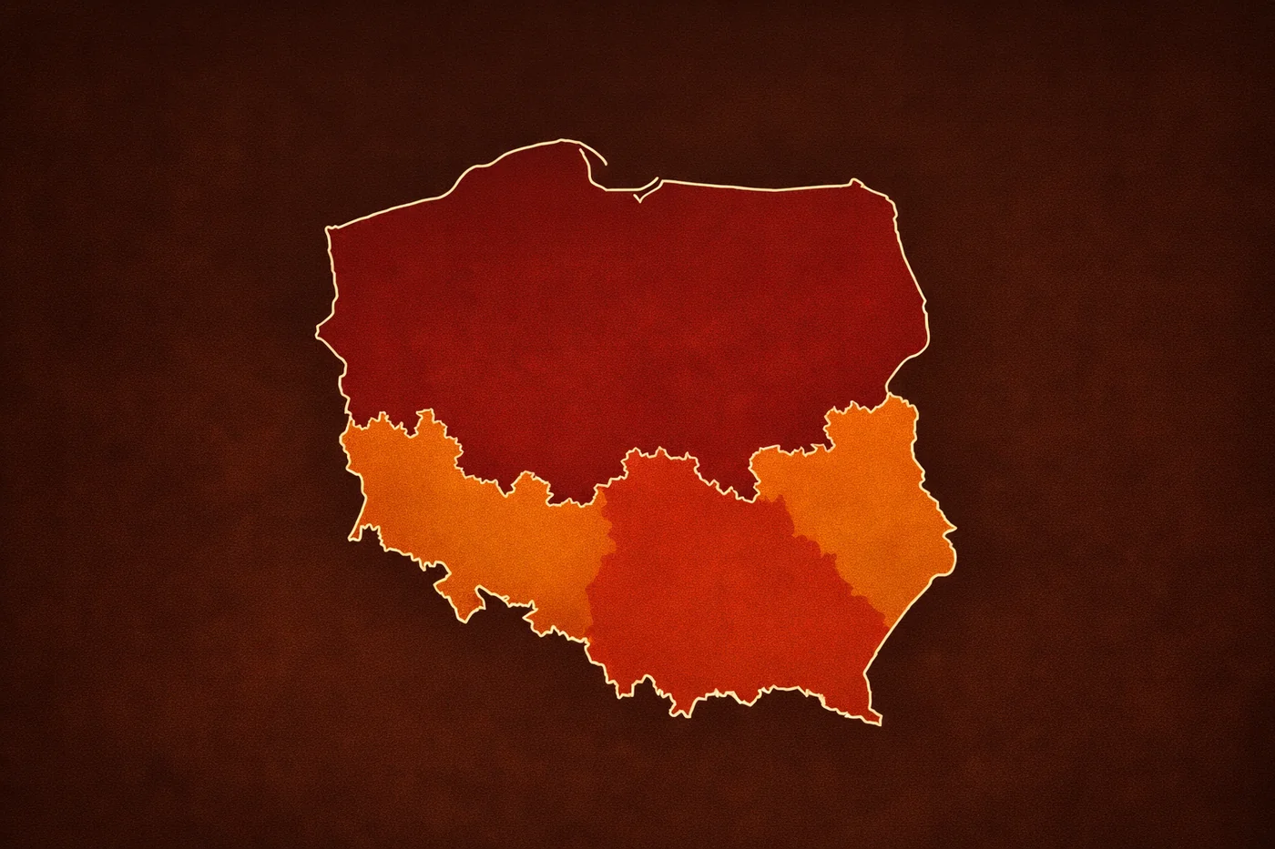 Grafika z mapą Polski pokazująca zasięg działania
